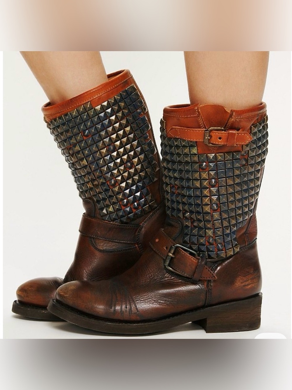 ASH trash boots Woman’s  Brown Studded Leather Boots